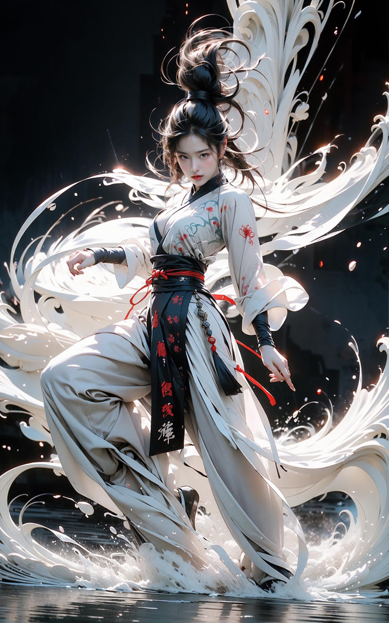 606247209521969555-1907588902-martial, 1girl, solo, simple background,_ustration style, Chinese martial arts war scenes, chinese ink style, martial arts style.jpg